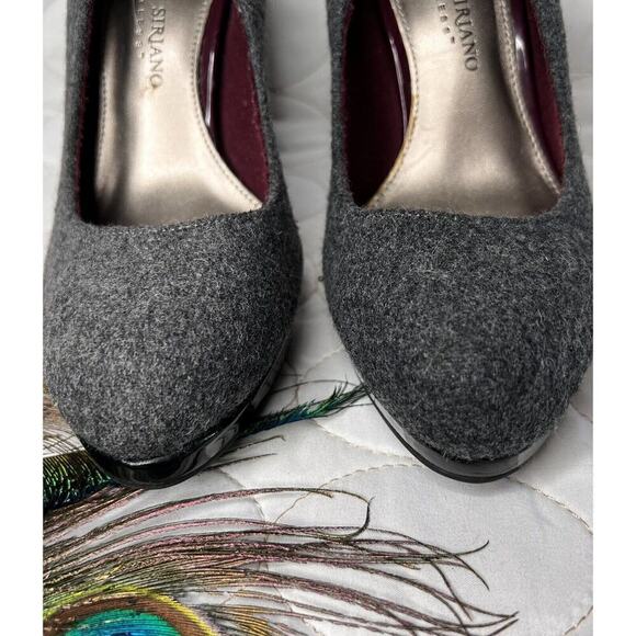 Christian Siriano Womens Felted Platform Pumps sz 5 Stiletto High Heels Shoes - Picture 3 of 9